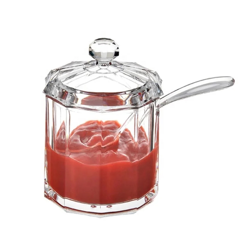 130ml Wholesale Transparent Clear Condiments Transparent Moisture-proof Bottle Spice & Honey Jars Acrylic seasoning pot