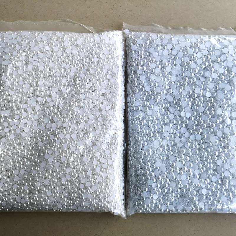 Factory Outlet Wholesale 1.5-30mm Abs Plastic Half Round Faux Flat Back Pearl Beads For DIY Decoration