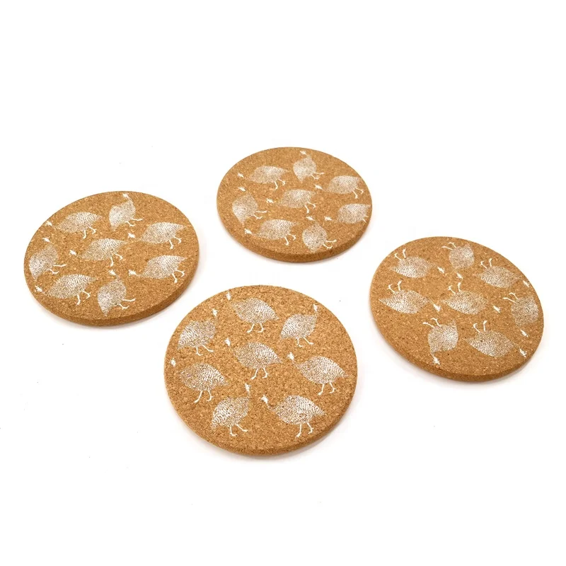 kitchen accessories Custom Farmhouse Kitchen Table Decor Accessories Heating Multi Color Natural Wooden Round Cork Coaster