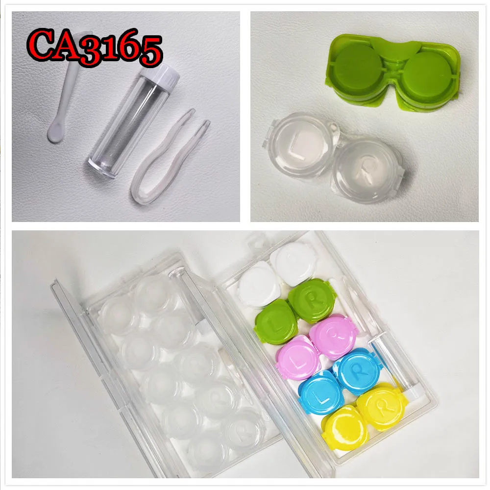 Wholesale Price 5pairs Slip-Cap Colorful Contact Lens Case Portable Travel Box CA3165