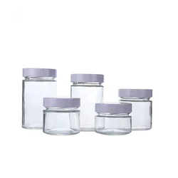 300ml cheap antique glass honey jars  with lids wholesale