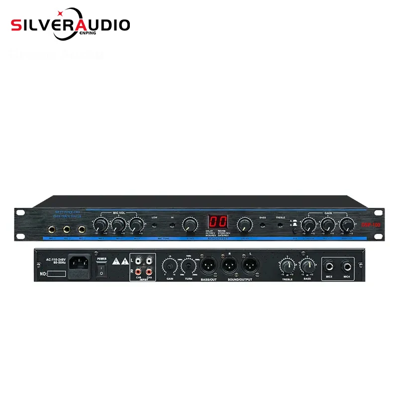 GAX-100 Professional DSP 99 Digital Reverb Effects Adjustment Loudspeaker Power Karaoke-designed Preamp With Without Noise