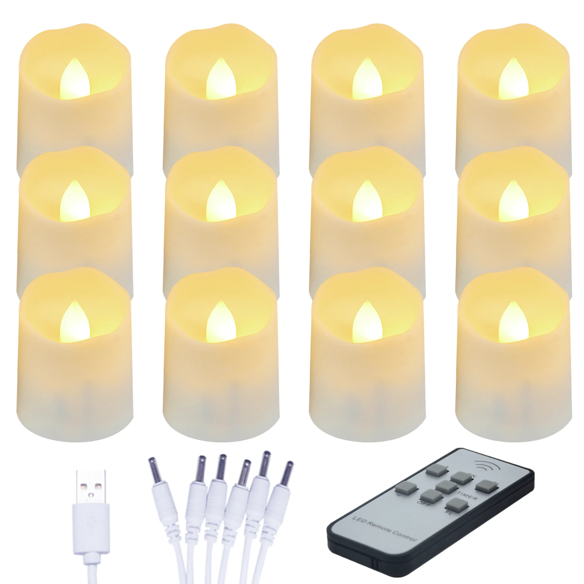 USB Rechargeable Tea Lights Flameless Votive Candles for Prayer and Meditation