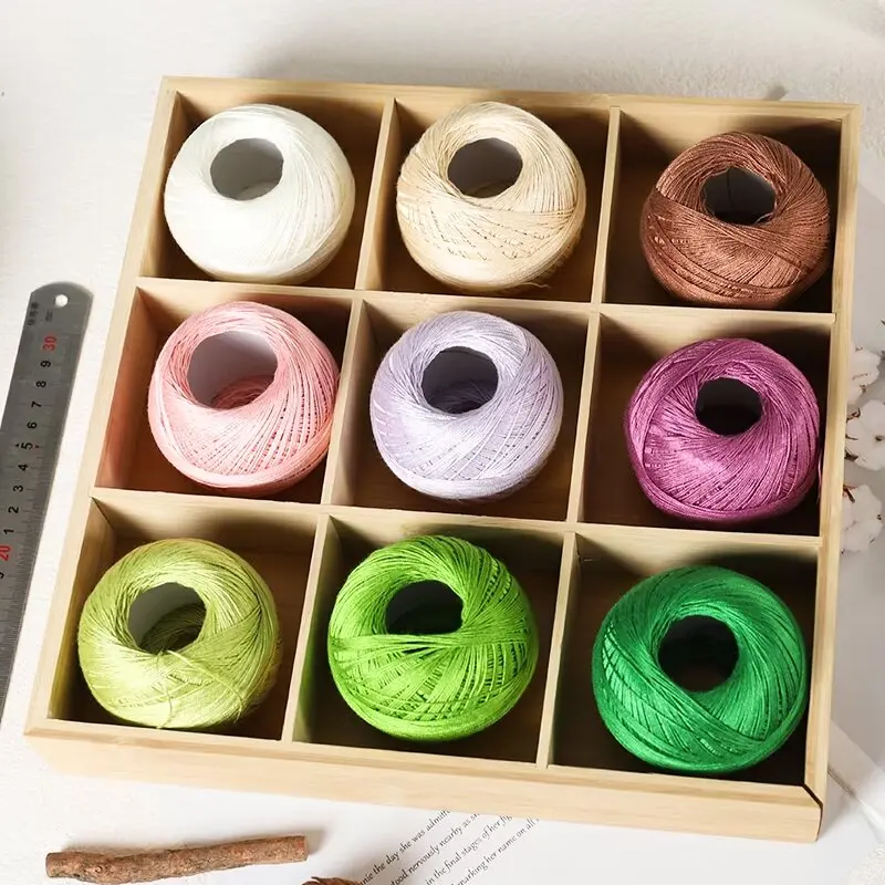 Wholesale stock 50gram per roll Lace thread 100% mercerized Cotton hand knitting yarn chunky fancy pure cotton yarn for crochet