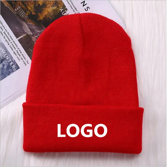 Unisex Double layer Warm Winter Ski Hat Beanie Customized Solid Color Plain Beanie Warm cap hat