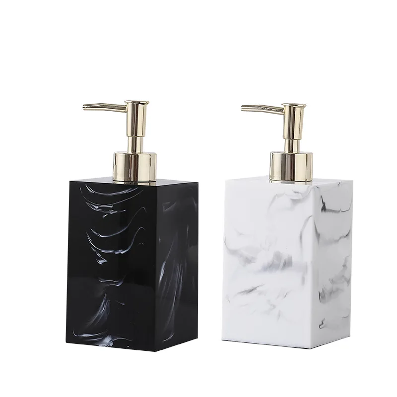 Hot Sale Modern Marble White Resin Lotion Bottle Kitchen Bathroom Accessories Soap Shampoo Dispenser