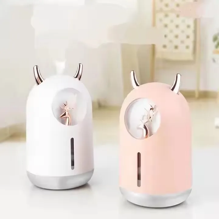 Олень/единорог Рождественский мини ультразвуковой распылитель Usb увлажнитель воздуха с красочным светом