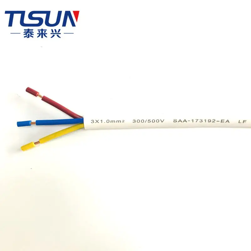 SAA Стандартный 1.0mm2 H05VV-F 3core 500V с кабелем электронного управления