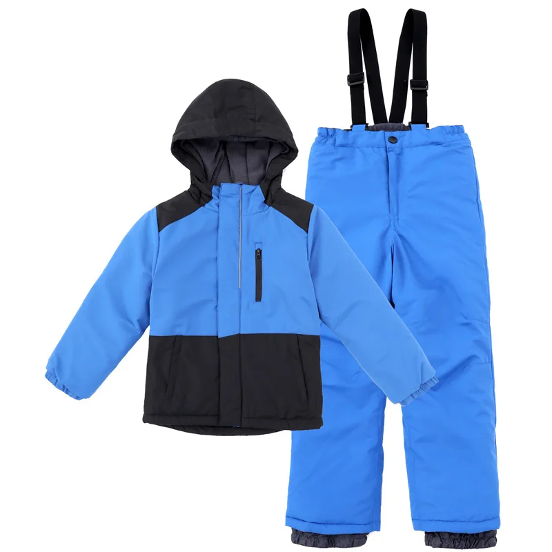 Толстый теплый детский комплект из 2 предметов лыжный костюм теплый комплект куртка зимний детский комплект лыжная ветровка водонепроницаемый лыжный костюм