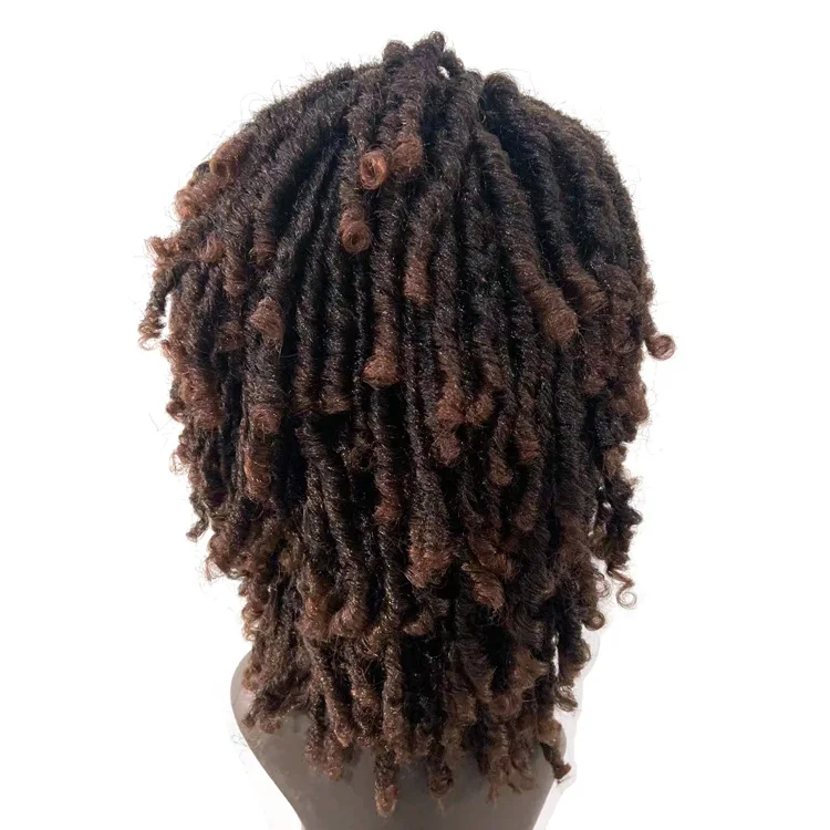 premium fiber African Short Dreadlocks synthetic Wig Faux Locs Crochet Hair Braided Wigs