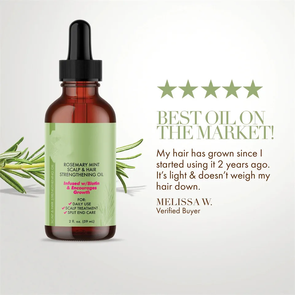 Organics Rosemary Mint Scalp Hair Strengthening Oil Infused Biotin and Encourages Growth men women anti hair loss