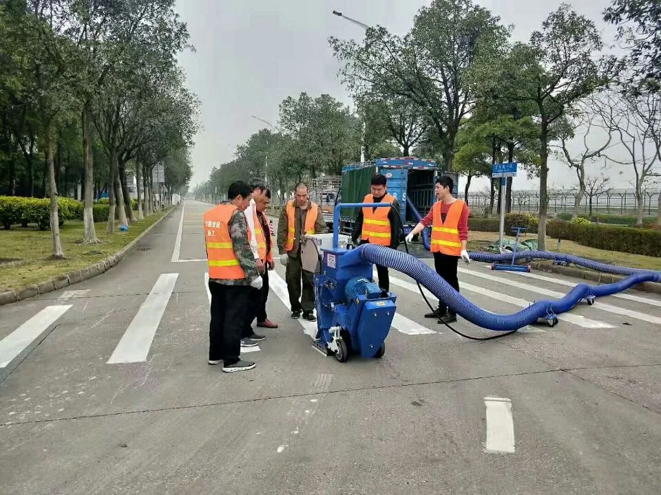 CE ISO9001 approved road moving marker line cleaning shot blasting equipment