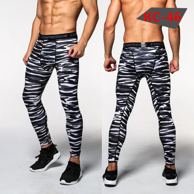 Fitness Sport Leggings Men Gym Jogging Trousers Sportswear Camouflage Compression Pants Running Tights Men Soccer Training Pants