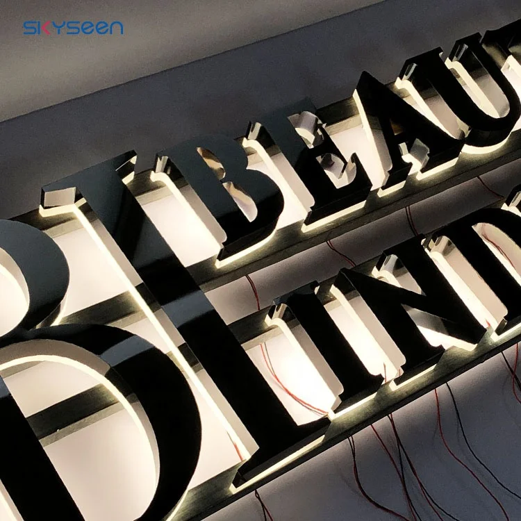 Водонепроницаемая металлическая Светодиодная подсветка с буквами 3d из нержавеющей стали