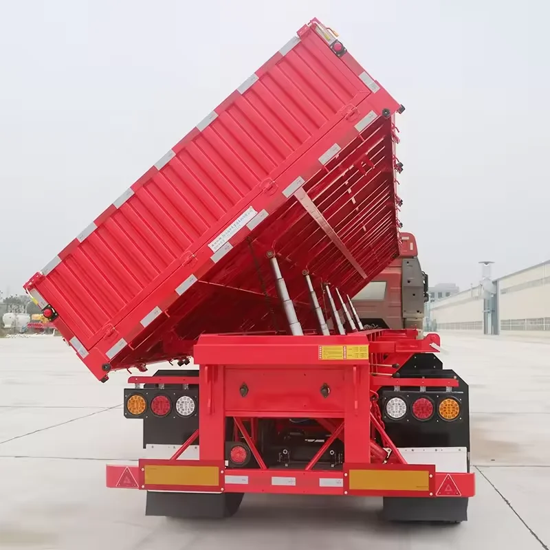 China Semi Side Dump 3axle 60 T Side Drop Tipper Semi Trailer For Sale