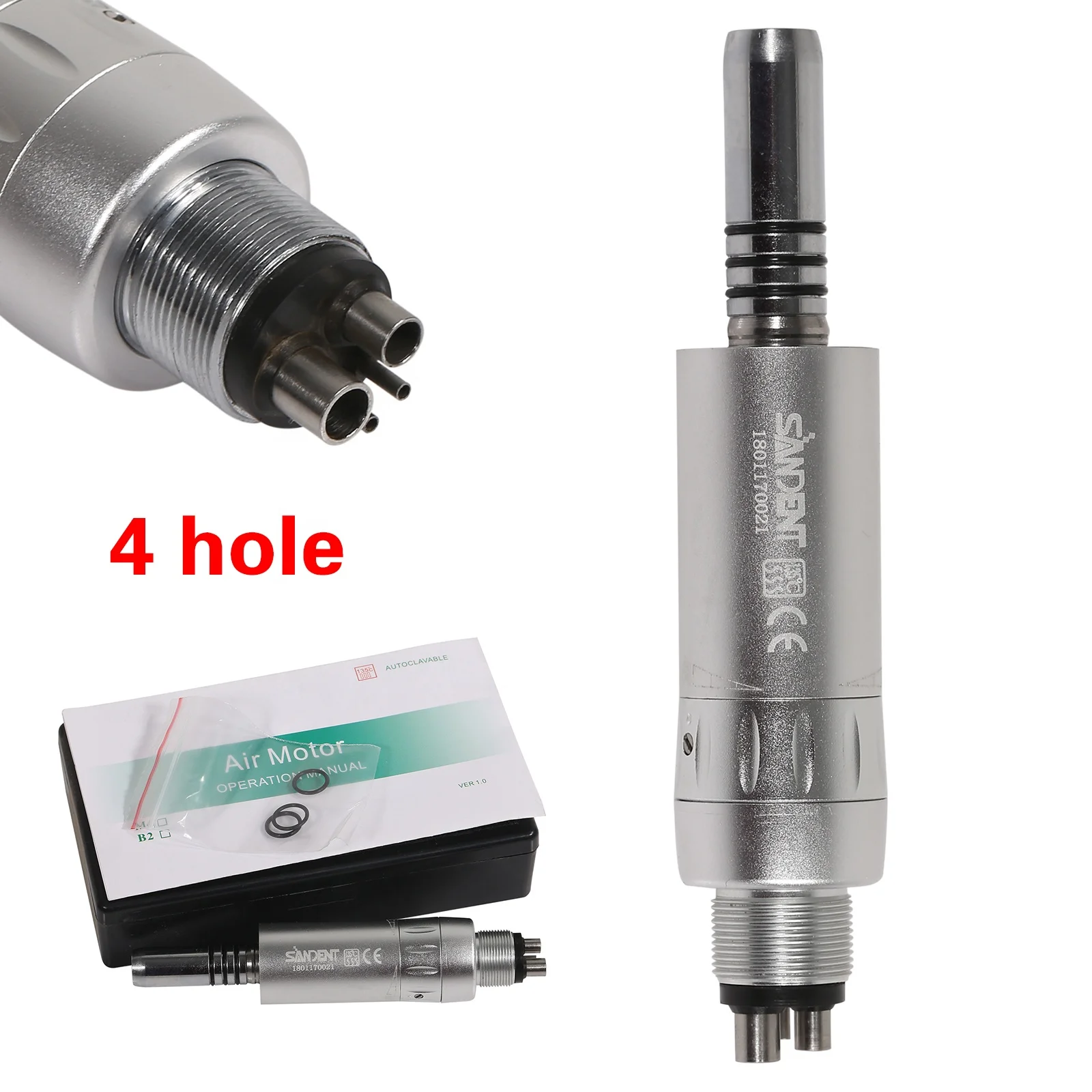 Hot Sale! Dental E-type 1:1 Inner Water spray Cooling Low/Slow Speed Air Motor Handpiece 4 Hole fit N-S-K