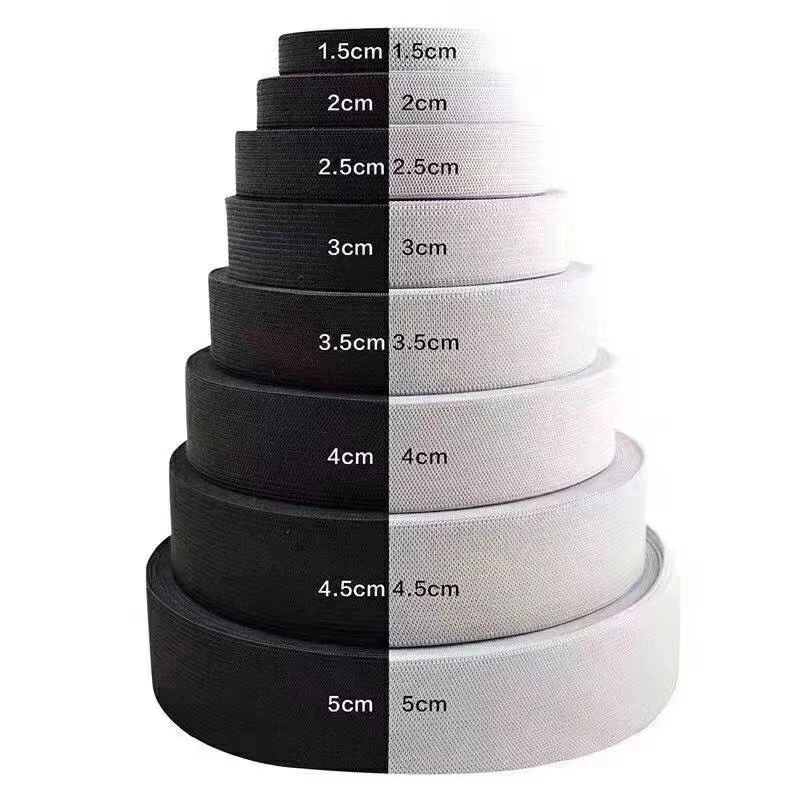 EK001 Hot sale garment accessories inner knitted elastic band knitting waist band black and white 40m each roll