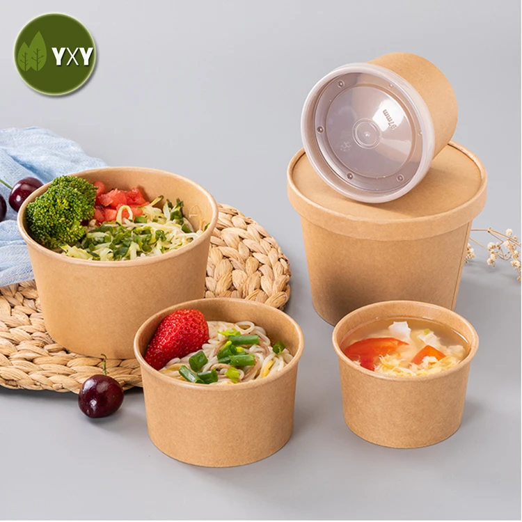 Get!!! High Quality Disposable Takeaway Paper Soup Cups With LID