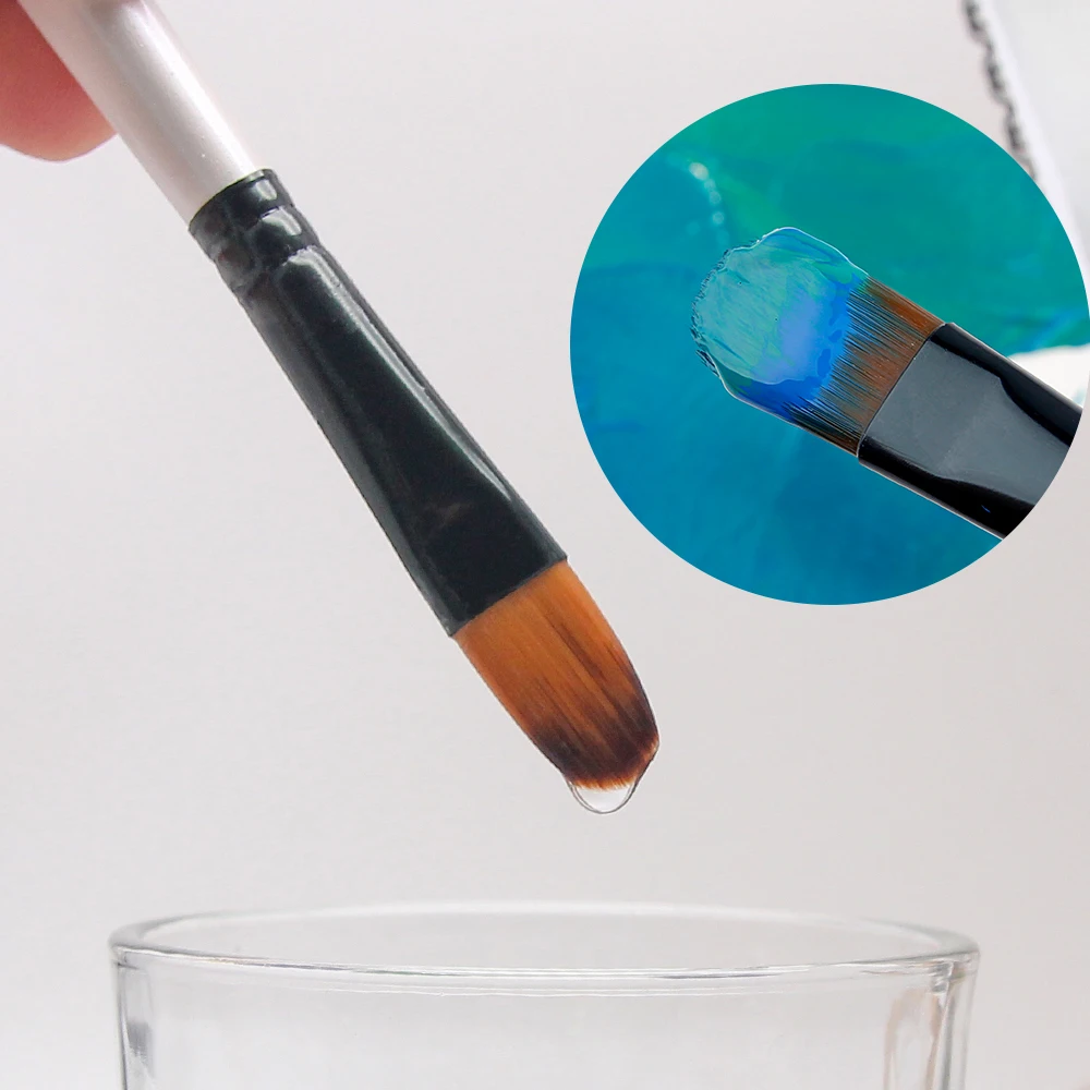 Xinbowen paintbrush 6pcs Pearl white barrel nylon brush acrylic paint brushes for art painting