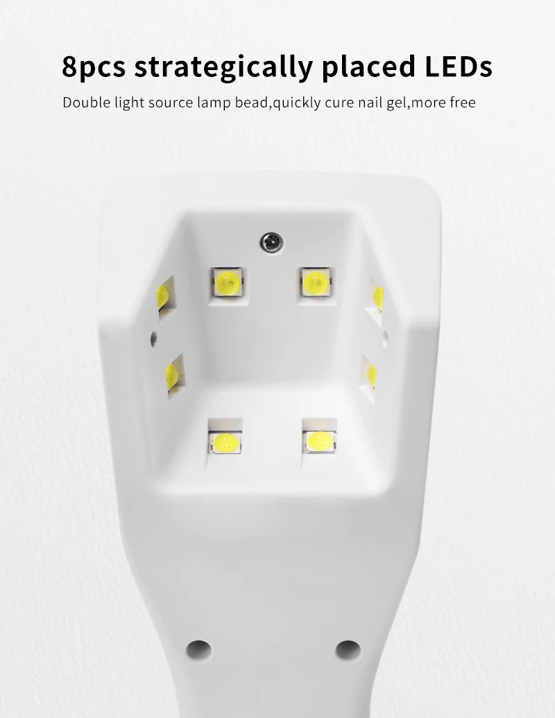 UV & LED Cordless Nail Lamp Build-in Battery Rechargeable Handheld Wireless Plastic for Nail Gel Using Equipment for Nail Design