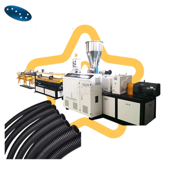 Seveenstars High Quality PVC PP PE Corrugated Pipe Making Machine Electrical Conduit Pipe Machine