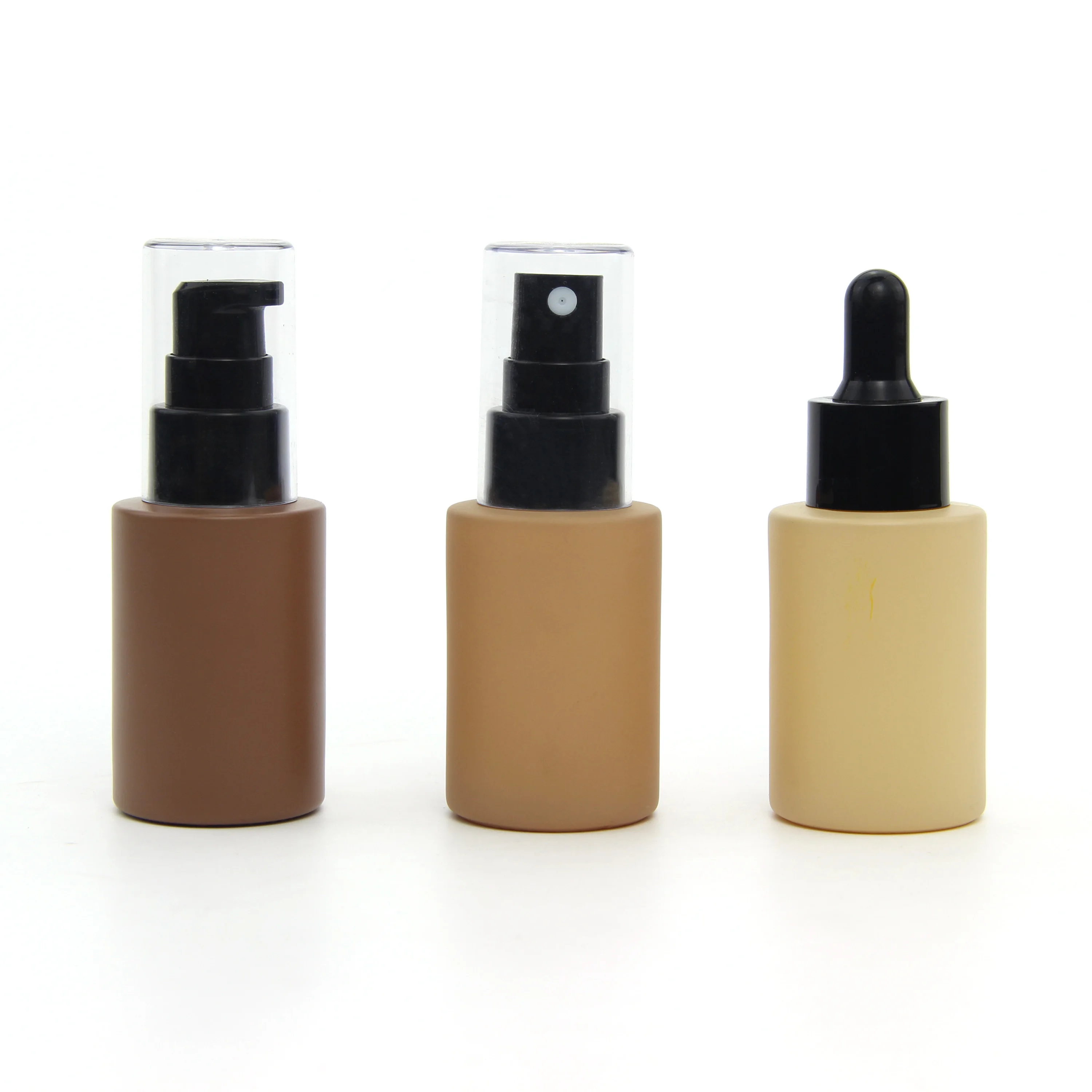 2022 wholesale 30ml flat shoulder custom color glass bottle with dropper for essential oil hair oil