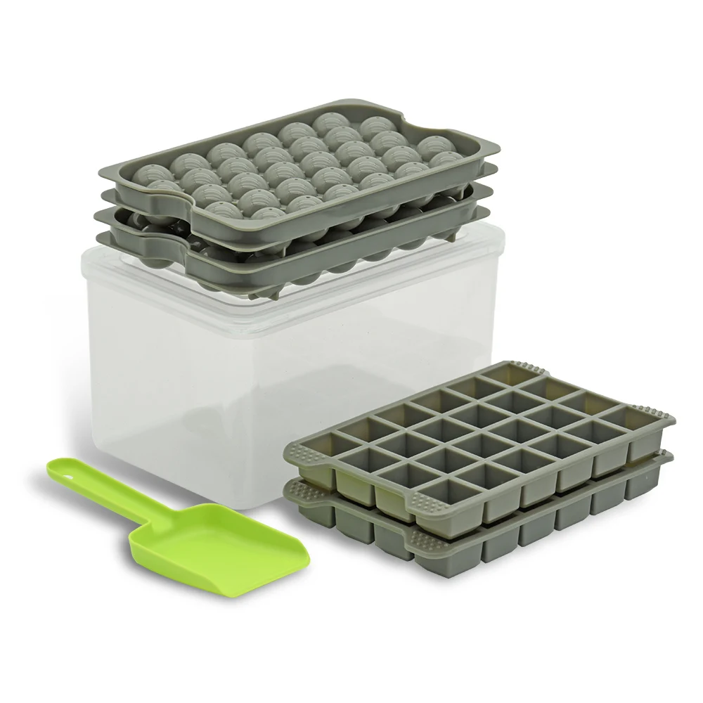 Подносы для льда с крышкой и корзиной