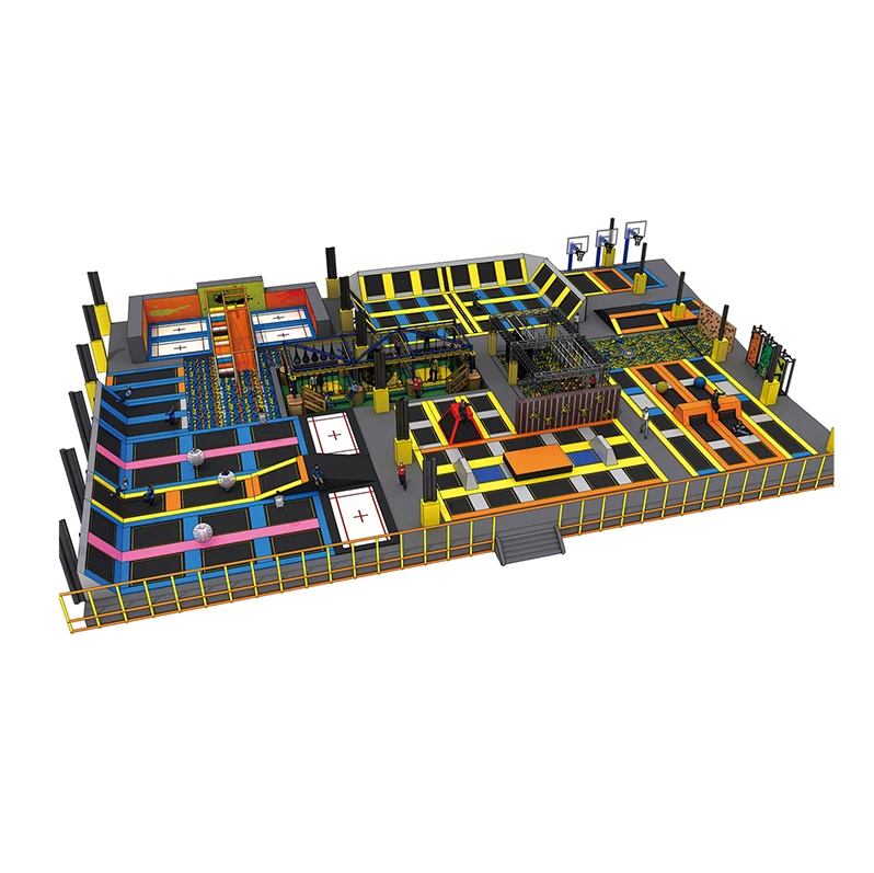 Custom Amusement Park Bungee Jumping Large Rectangle Indoor Playground Trampoline For Children Kids