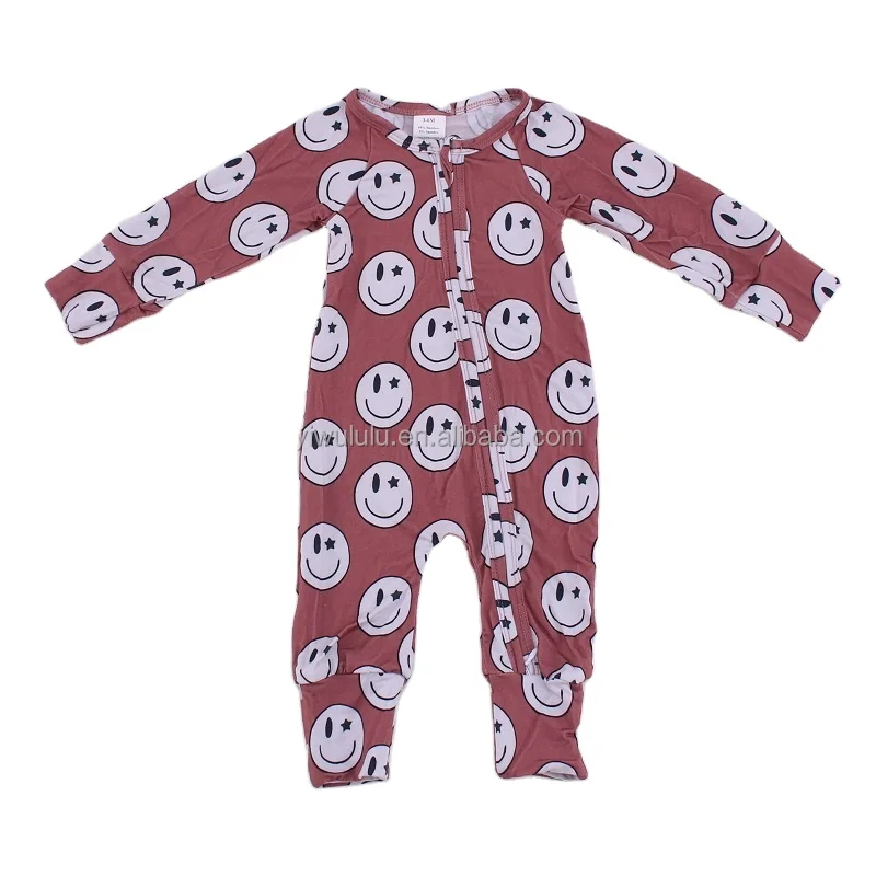 Bamboo Rayon Spandex Baby Footed Toddler Pajamas Romper Zip Front  Sleeper Infant Baby Clothes Jumpsuit Romper