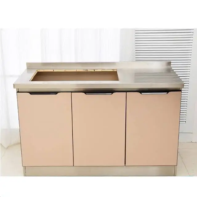  Customized Garden Barbecue Charcoal Smokeless Bbq Grill Island Stainless Steel Kitchen Cabinet With Sink For