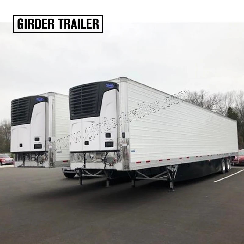 3-axle 45 foot mobile cooling van cargo trailer stainless steel thermo king s600 unit reefer freezer semi truck trailer for sale