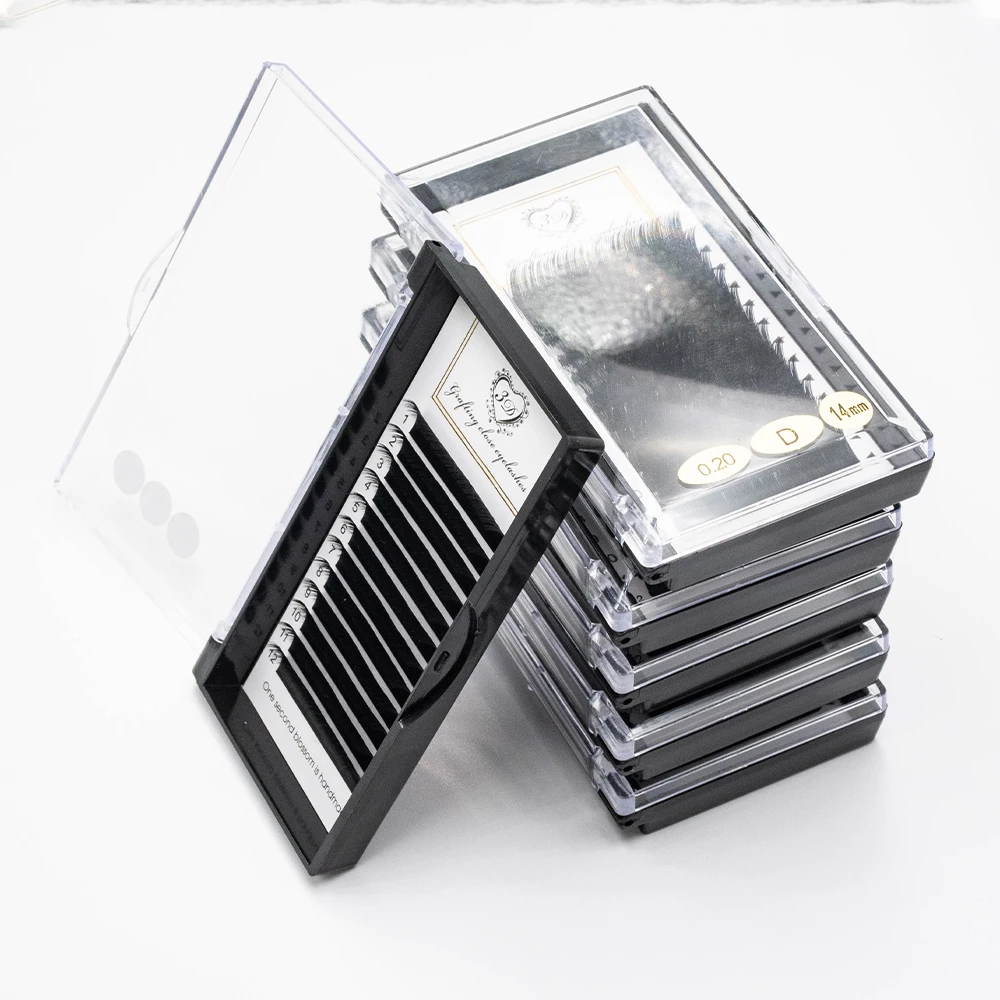 Premium Synthetic Mink Classic Russian Eyelash Extension Natural Fluffy Soft Mix Curl Faux Lash Kit