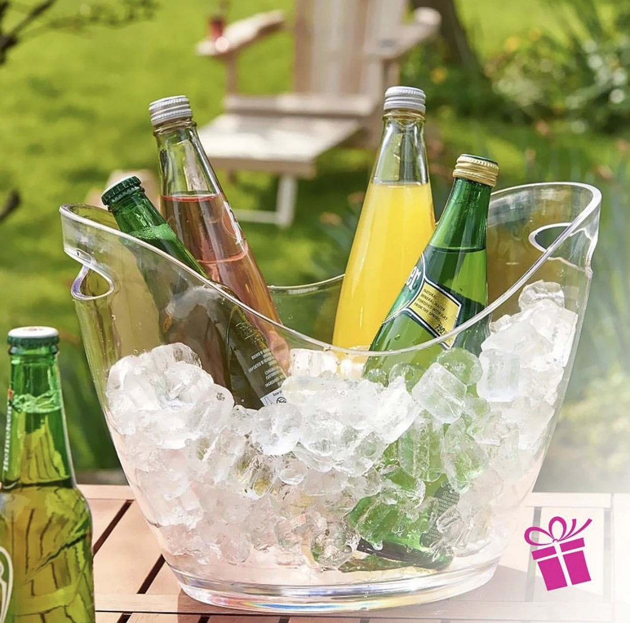 BSCI Belaire rose gold champagne silicone metal stainless luxury plastic cooler Led ice buckets with handle