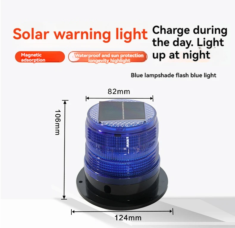 IP65 Waterproof and Durable Solar Flashing Light Long-Lasting Night Visibility Enhancement for Traffic Cone Warning Light
