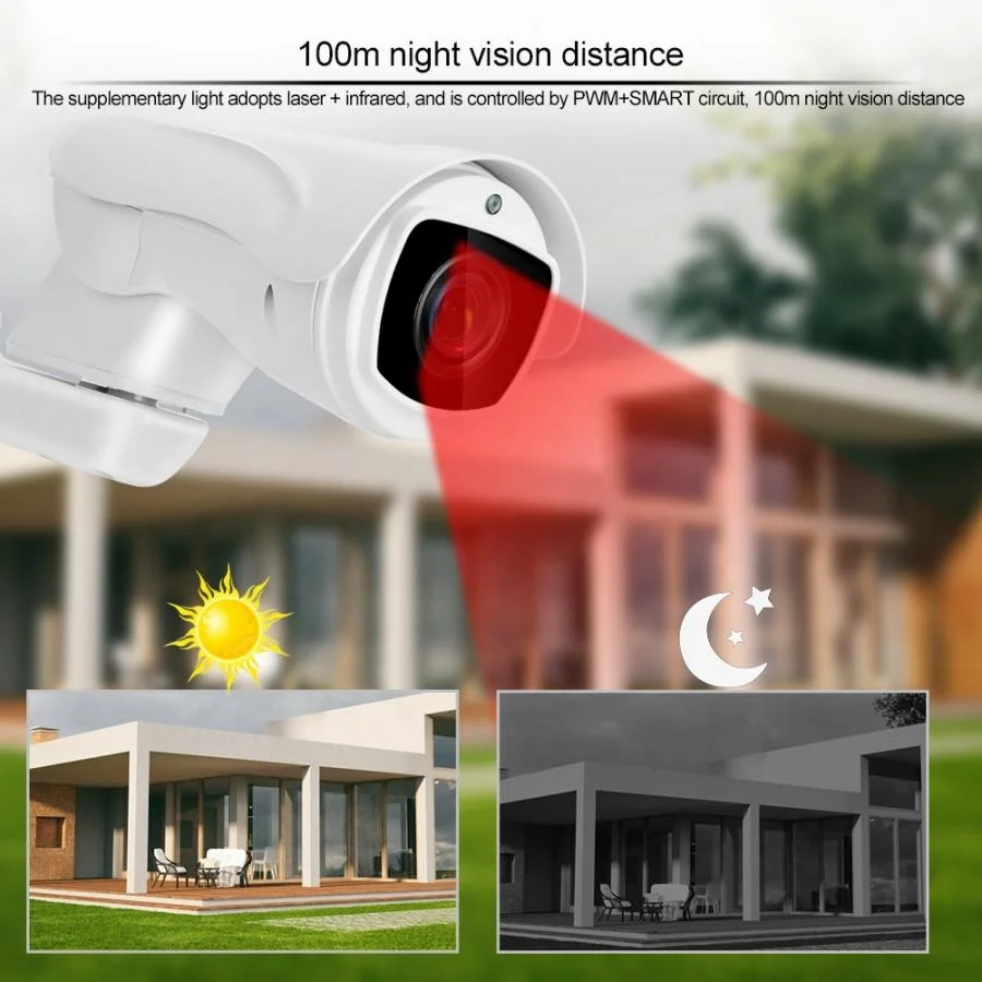  H.265 P2P 1080P 10X Zoom 2MP 4IN1 IR 100M камера ночного видения с автоматическим фокусом мини AHD Ip66 цилиндрическая вращающаяся наружная ptz безопасности
