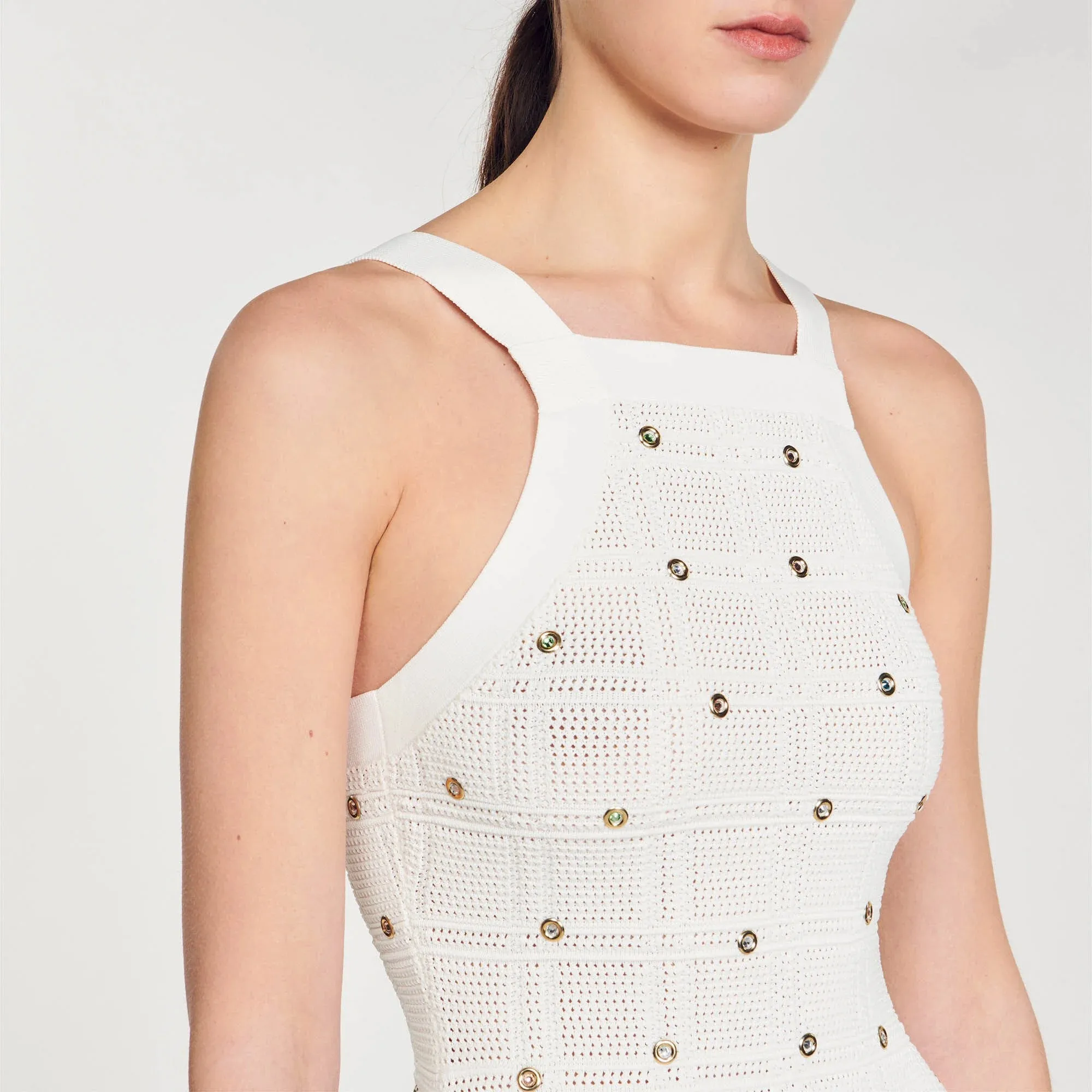 Bettergirl Custom High End New Sandro Dress French Robe Sandro 2024 Women Casual Knitted Midi Dresses Fashion Women CLothing