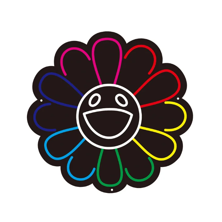 Custom Neon LED Sign Sun Flower Heronsbill Happy Face Flex Led Neon Light Signs For Bedroom Shop Hotel Restaurant Wall