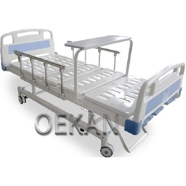 Hospital Furniture Simple 2 Cranks Manuel Adjustable Folding Patient Medical Care Nursing Flat Bed