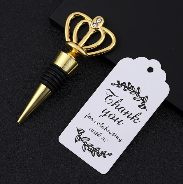 OEM/ODM Wedding Gifts Wine Cork Stopper Gold Color Crown Shape Bottle Stopper