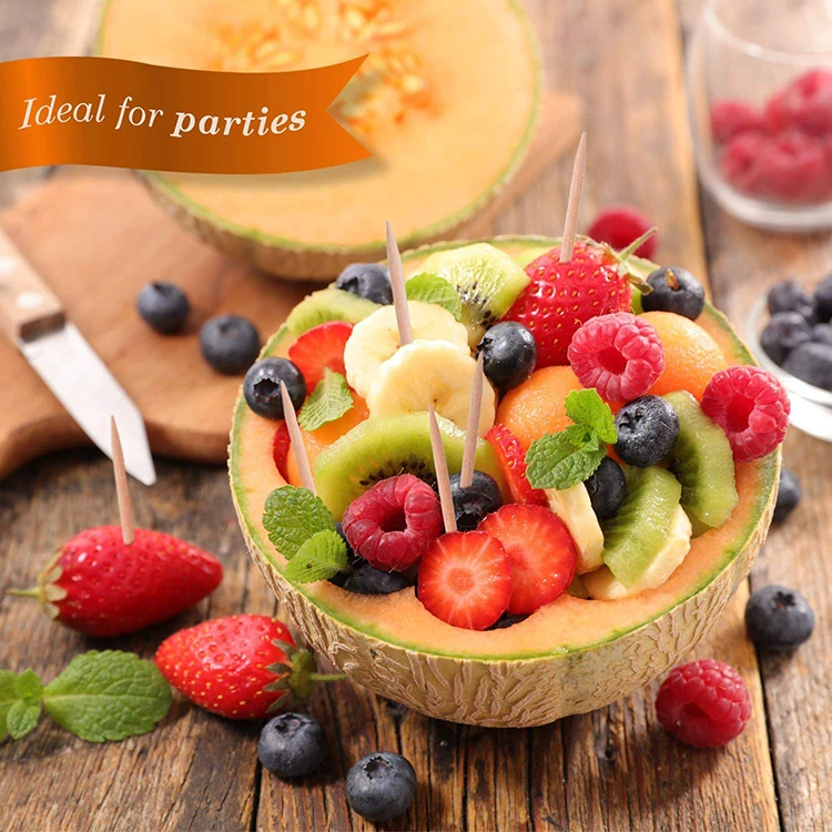 Custom Manufacturer Two sharp Bamboo Toothpick Packed Colorful Plastic Bottle Toothpick