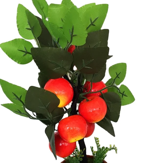 Home Decor Fruit Orange Apple Lemon Tree Emulate Bonsai Simulation Decorative Artificial Flowers Green Pot Plants Ornaments