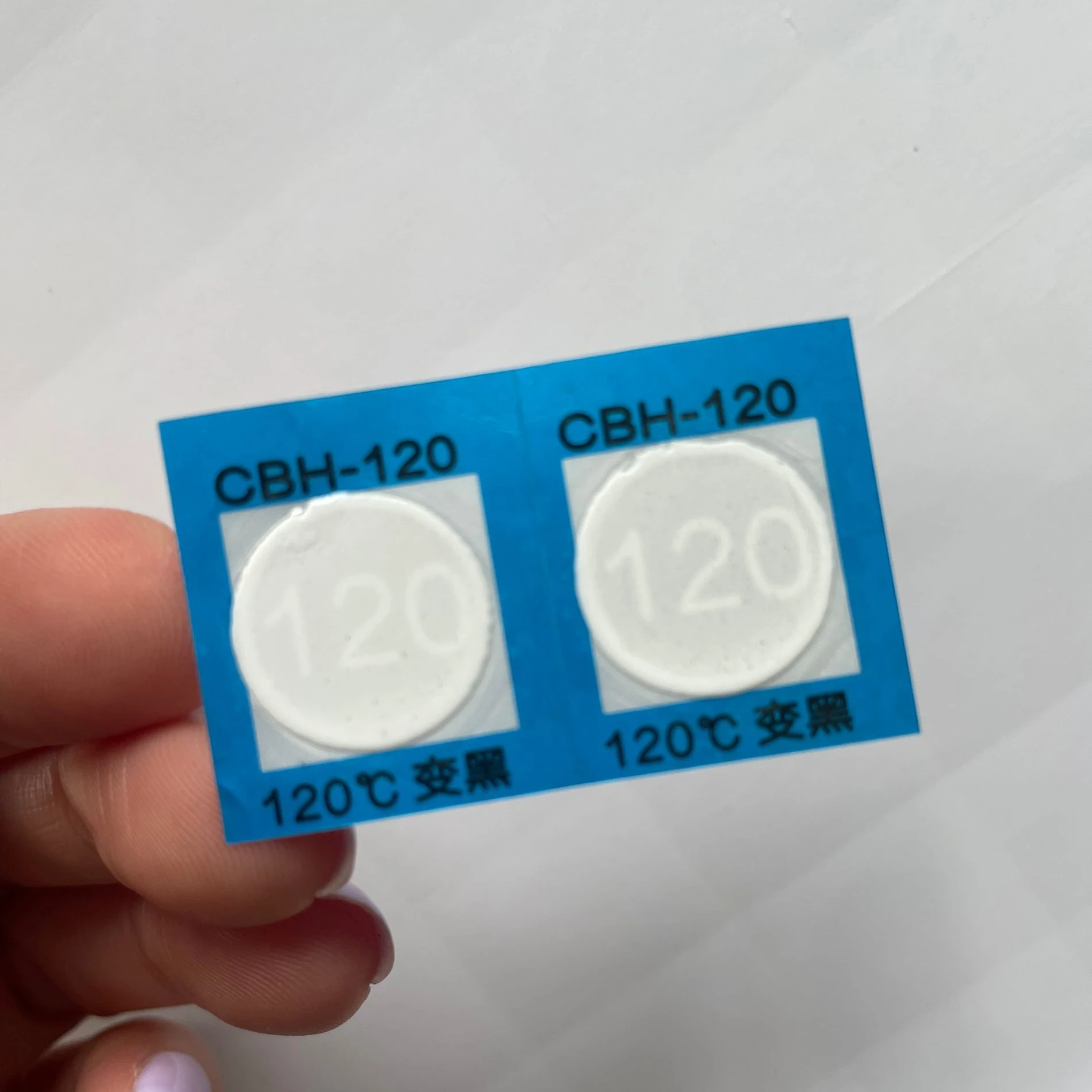 Overtemperature warning sticker,120 degree Single grid thermal test paper, 120 Sealed temperature paper