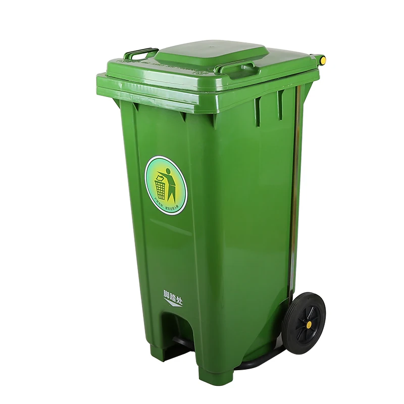 Plastic Outdoor Waste Bin With wheels and novel lid