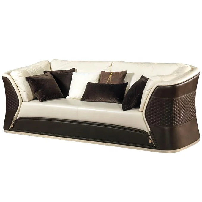 Hot selling OEM italian design luxury living room furniture Napa leather sofa set