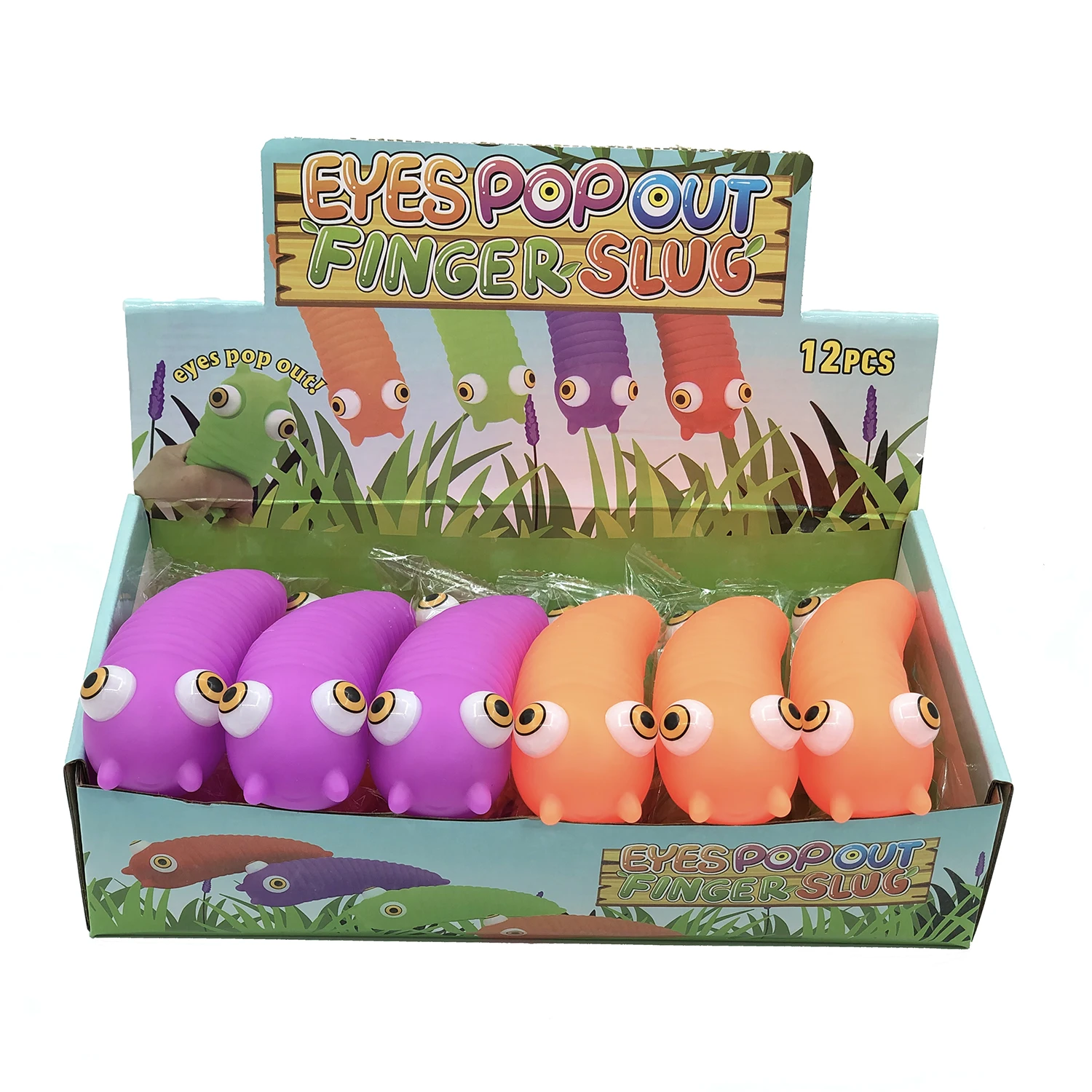 Custom Make Rubber Fun Squeeze Stress Relief Toys for Kids Birthday Party Favors Pop Out Eyes  Animals Fidget Slug Squeeze Toy