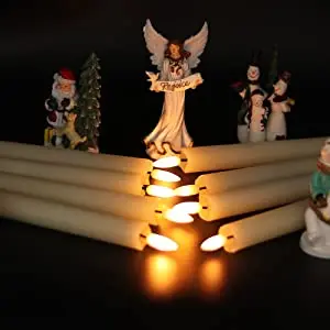 Battery Plastic 3D Flame Electric LED Warm Light Flickering Flameless Window Taper Candles with Remote Timer for Wedding Dinner