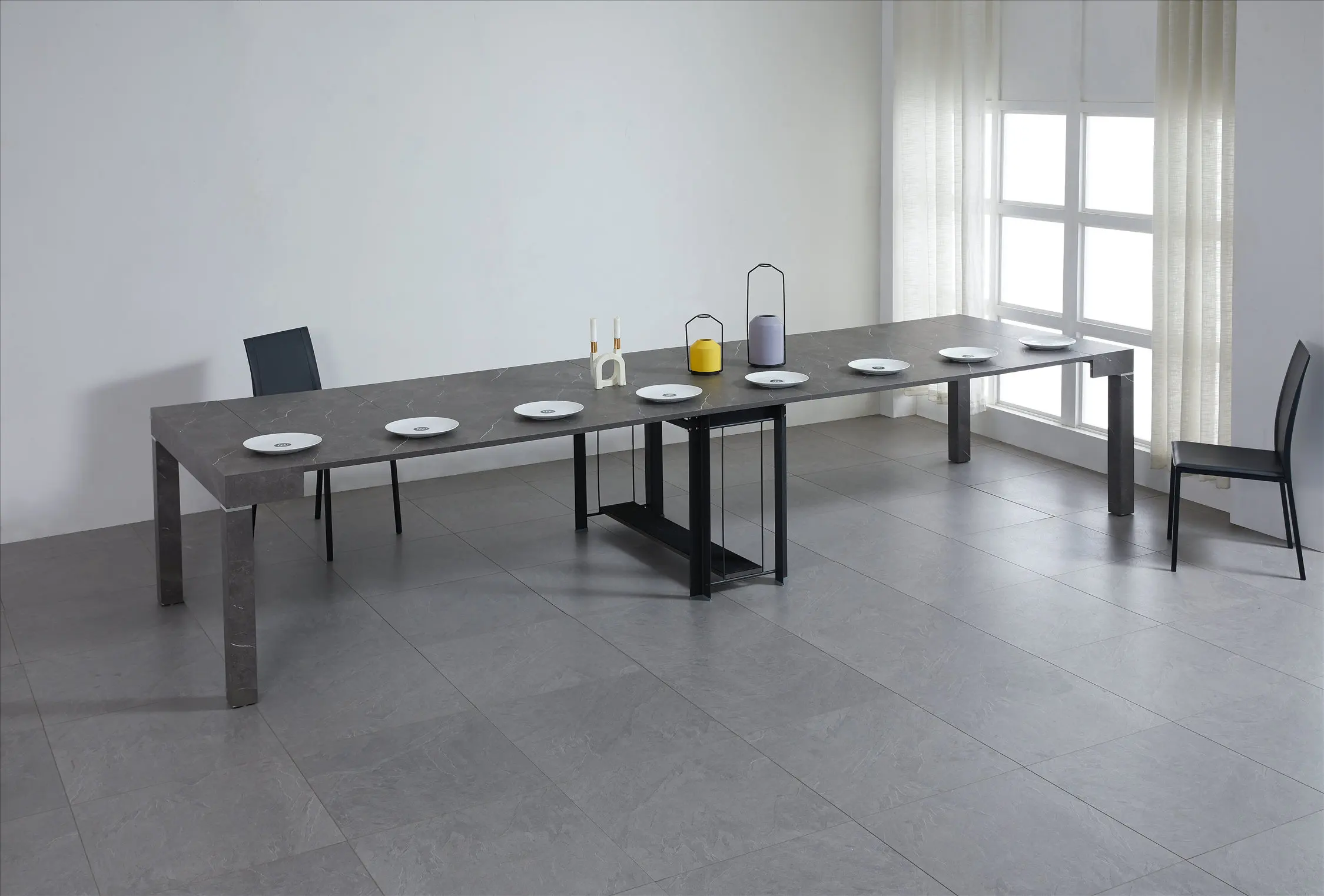 New 4 meters long expand console table big rectangle dining table 12 - 18 seats smart furniture Guangzhou made