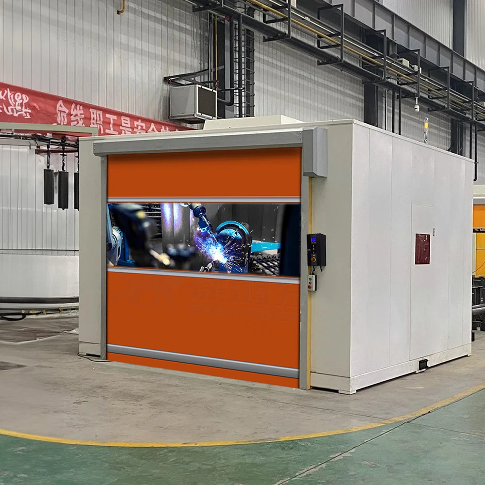 Hot Selling automatic pvc curtain soft high speed roller shutter door insulated high speed PVC folding door for warehouse