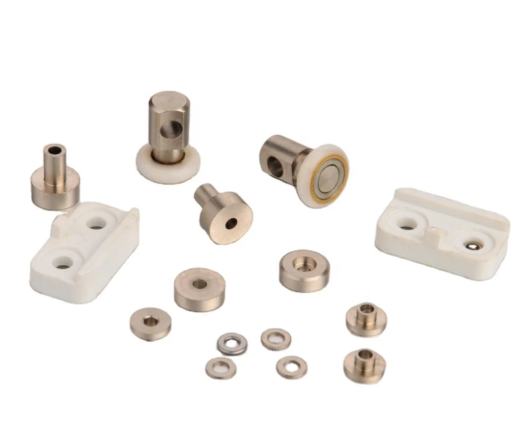 Shower room folding door rollers runners with plastic accessories brass wheels