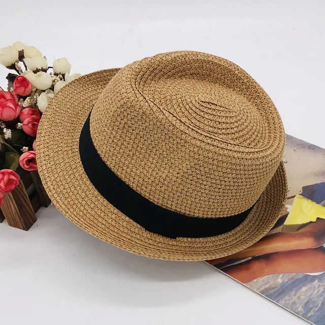 Custom Logo Panama Fedora Straw Hats For Men Women Paper Grass Beach Jazz Hats